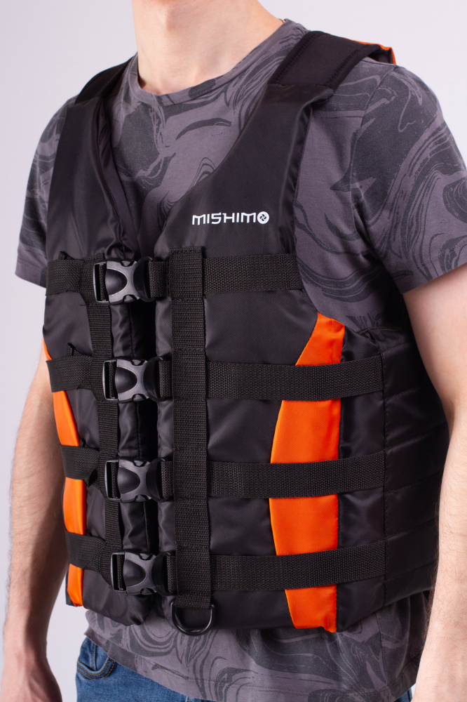 Жилет спасательный MISHIMO PRO Премиум качества Черно-оранжевый в Курске