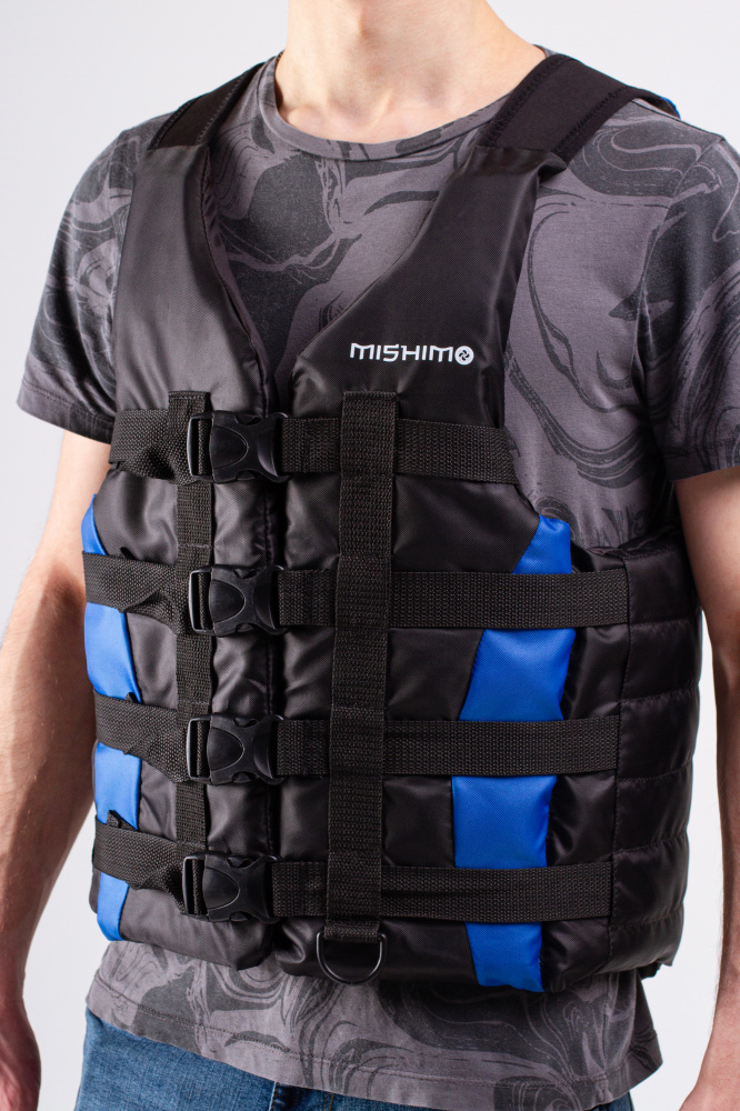 Жилет спасательный MISHIMO PRO Премиум качества Черно-синий в Курске