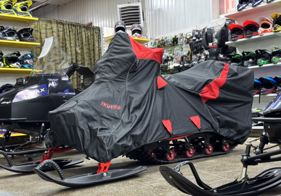 Чехол транспорт. снегохода IKUDZO HUNTER черно-красный Оксфорд ПРЕМИУМ качества с лого IKUDZO в Курске