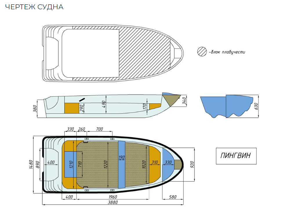 Стеклопластиковая лодка Пингвин (тримаран) в Курске
