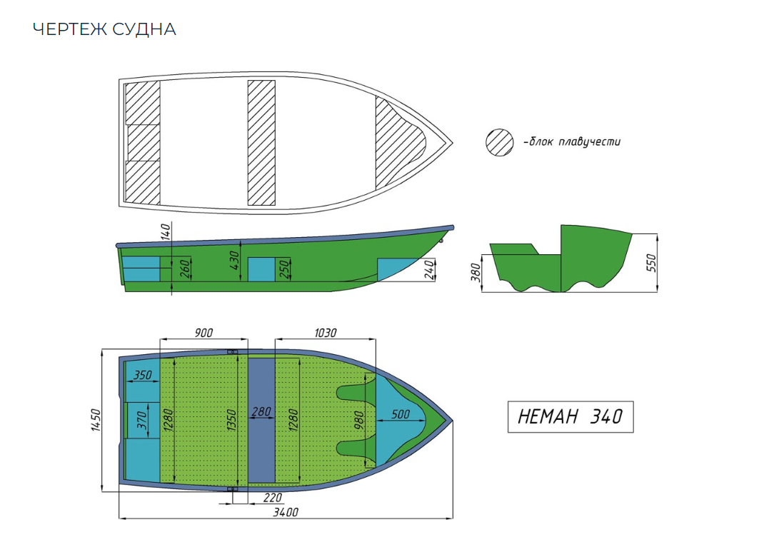 Стеклопластиковая лодка Neman-340 (тримаран) в Курске