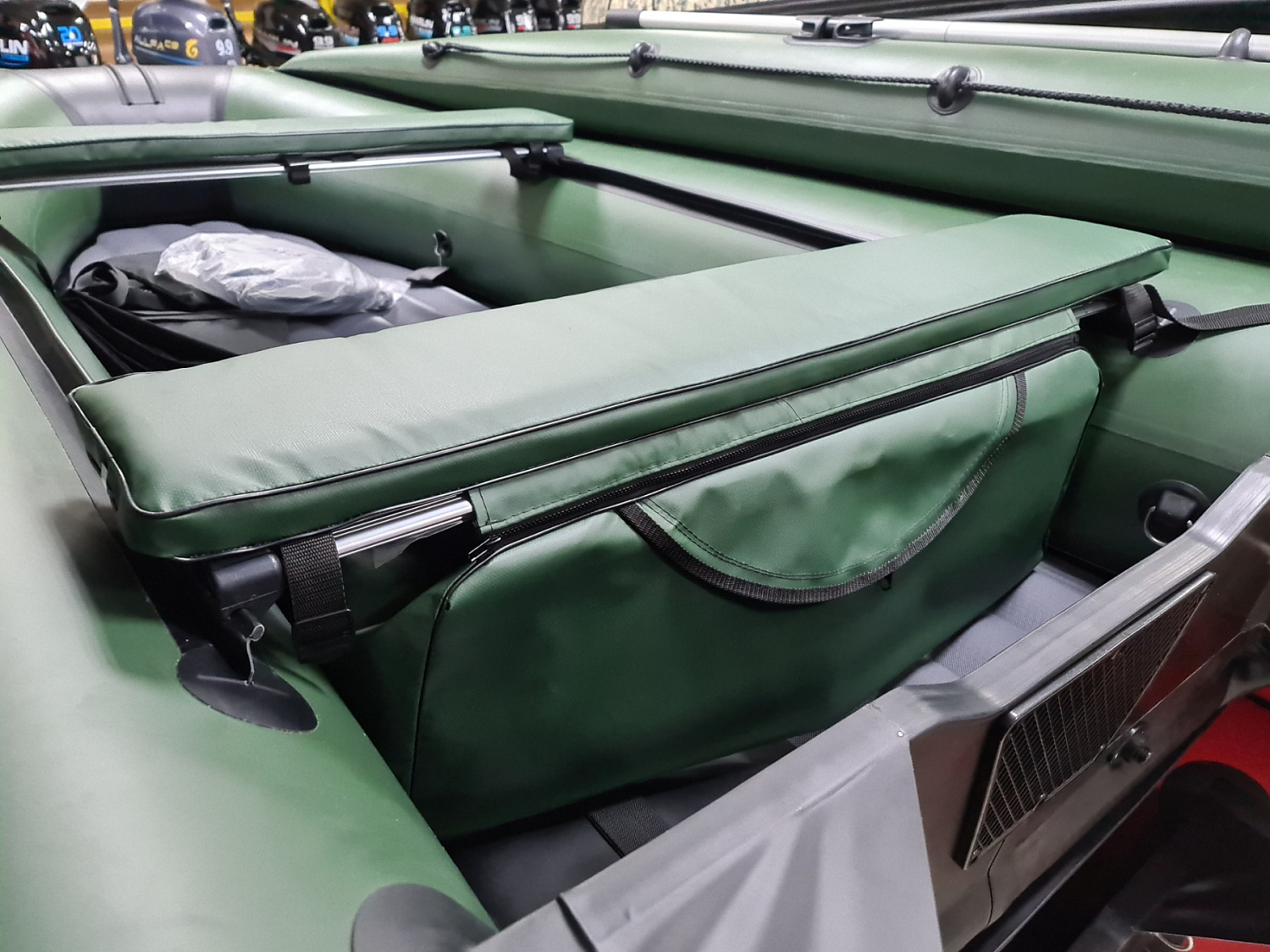 КОМПЛЕКТ МЯГКИХ НАКЛАДОК С СУМКОЙ ДЛЯ ЛОДОК 110Х20 ЗЕЛЕНЫЙ в Курске