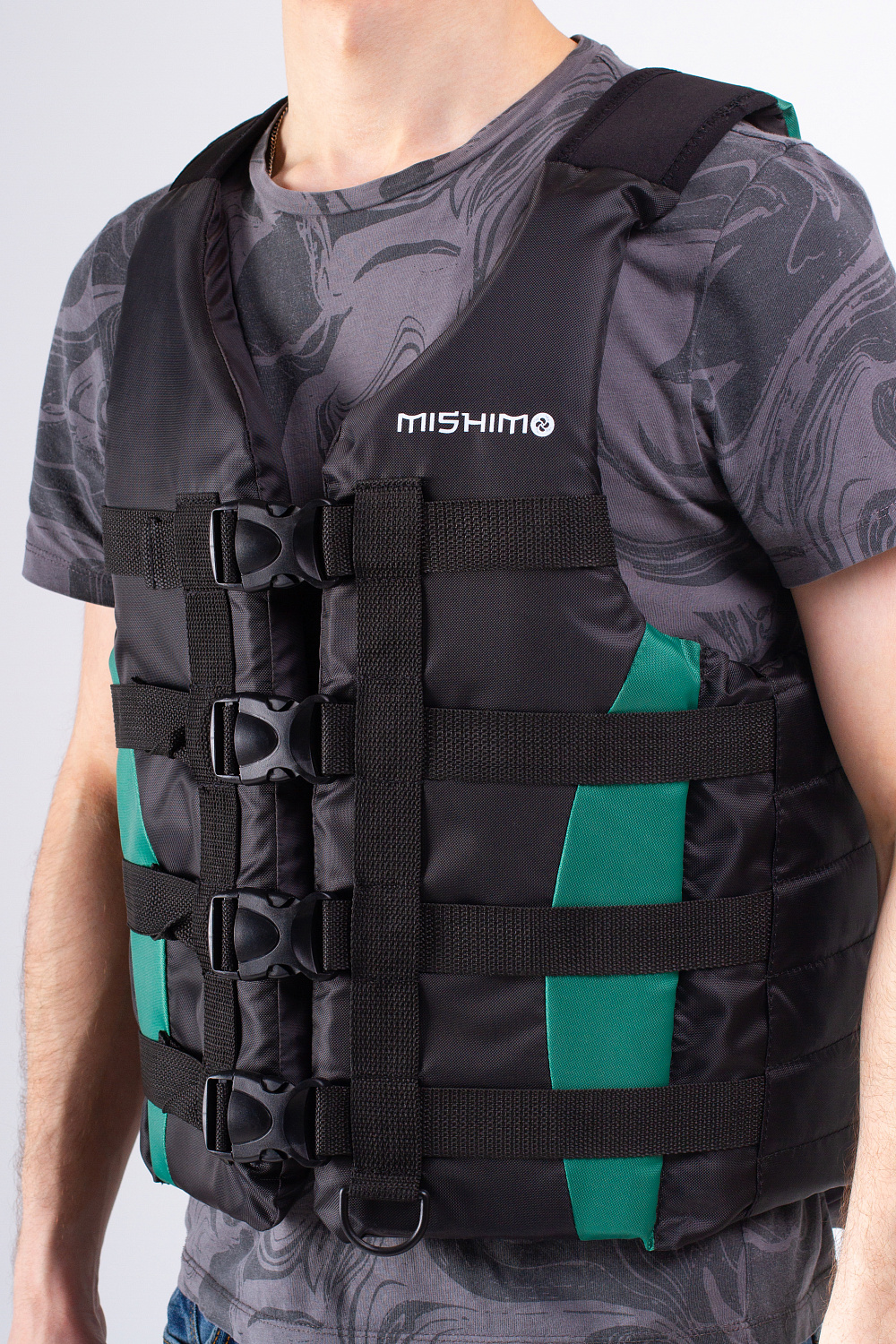 Жилет спасательный MISHIMO PRO Премиум качества Черно-зеленый в Курске