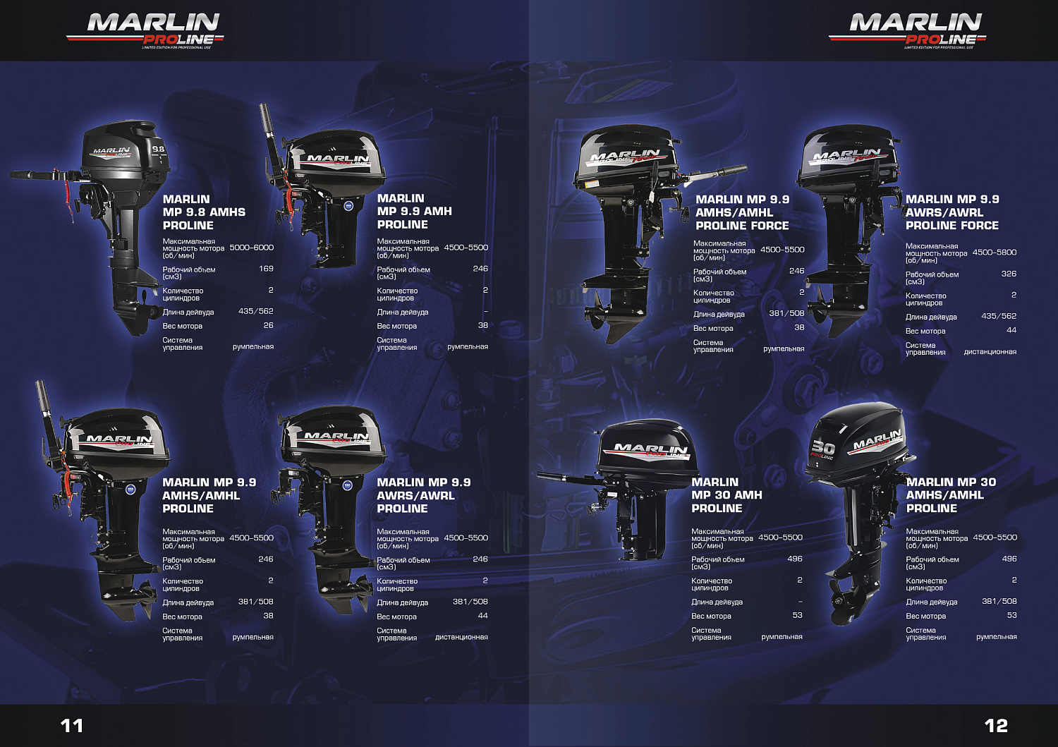 Лодочный мотор MARLIN PROLINE MP 9.9 (20) AMHS FORCE в Курске