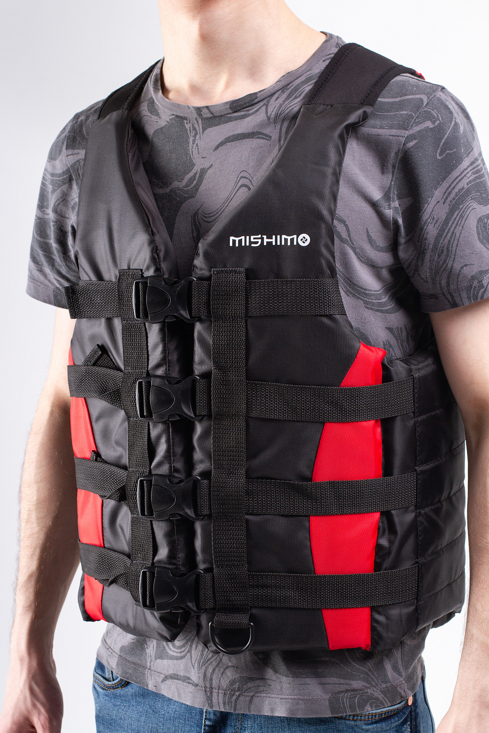 Жилет спасательный MISHIMO PRO Премиум качества Черно-красный в Курске